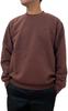 Logo Spark Men's Fleece-Lined Crew Sweatshirt with Embroidered Trim, Light Brown, Size 3L