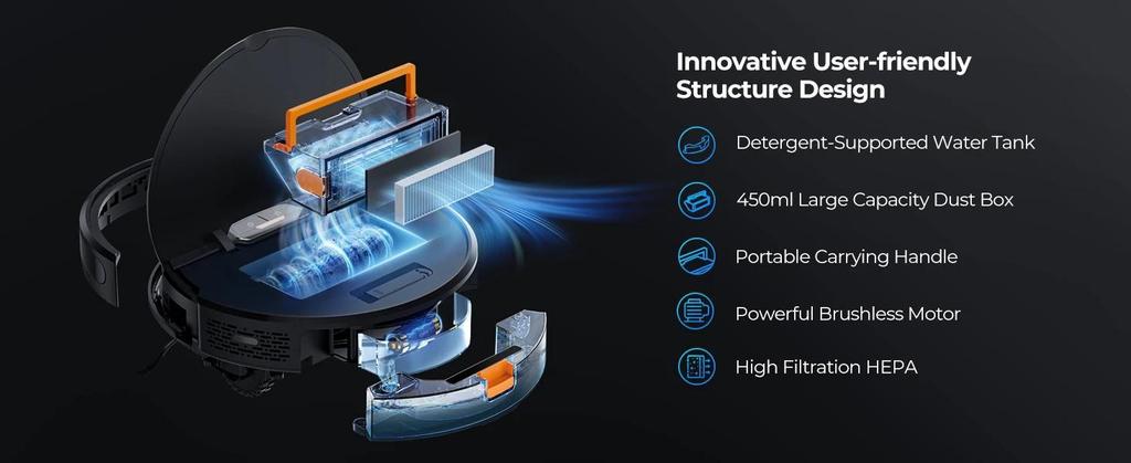 New Laresar Evol 3 intelligent Robot Vacuum 4500Pa Suction Sweeping Robots Multifunctional Intelligent Sweeping Robot with Auto Carpet Boost