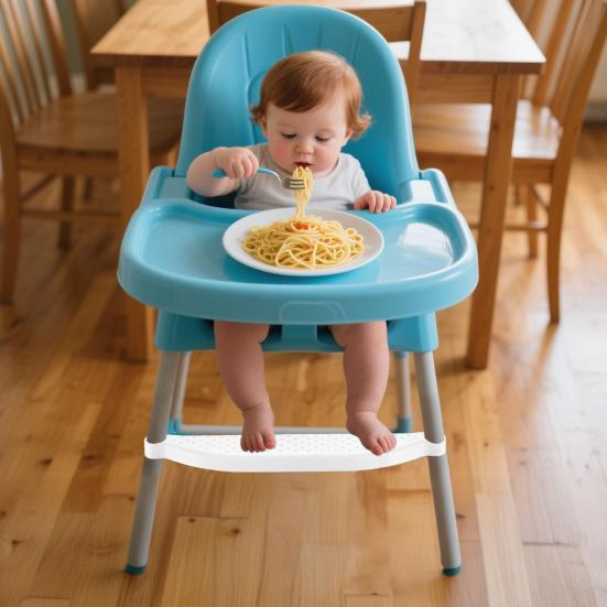 Adjustable High Chair Footrest Non-Slip Plastic Step Stool for Toddlers