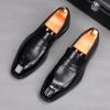 Britain Men's Brown Black Penny Loafter Leather Oxford Flats Casual Shoes Male Homecoming Wedding Dress Footwear