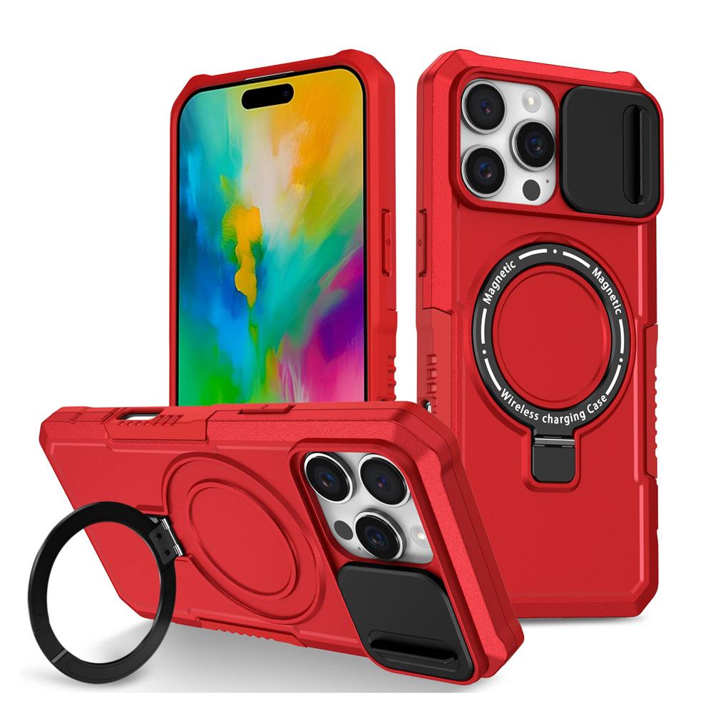 KEYSION Чехол-подставка с магнитным кольцом для MagSafe для iPhone 16 Pro Max Slide Camera Protection Противоударный чехол для телефона iPhone 16