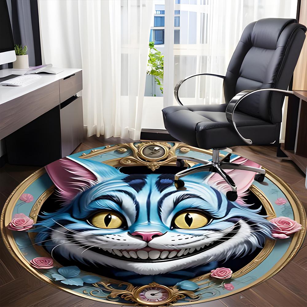 1pc Cat Wonderland Office Round Area Rug, Indoor Mat Suitable For Office, Under Office Chairs Bedroom Living Room Home Decor, Room Deco