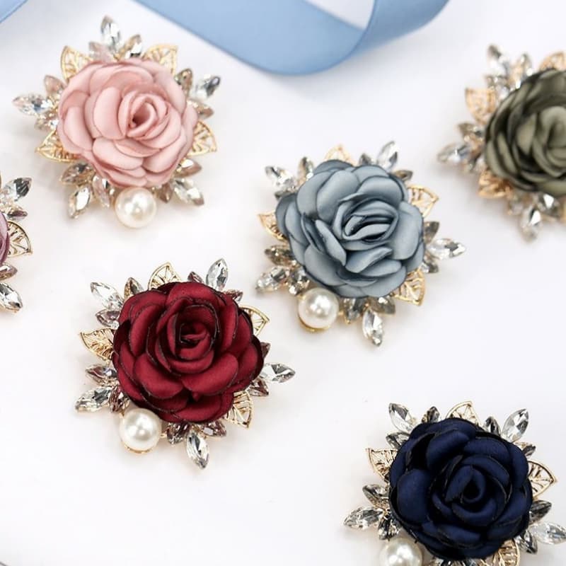 Fabric Pin Match with Coat Versatile Accessories Flower Brooch