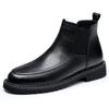 2025 Autumn and Winter New Black Martin Boots Leather Mid-tube Chelsea Boots Premium Short Boots Men's Casual Leather Boots