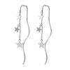CIAXY Silver Color Earring Chain Asymmetrical Star Moon Long Tassel Earrings For Women Party Jewelry Gifts aretes de mujer