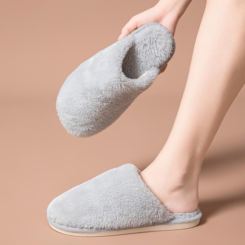 Элегантные мохнатые тапочки осенне-зимние плюшевые тапочки Baotou меховые тапочки карамельного цвета для отдыха домашние хлопковые тапочки домашняя обувь тапочки розового цвета