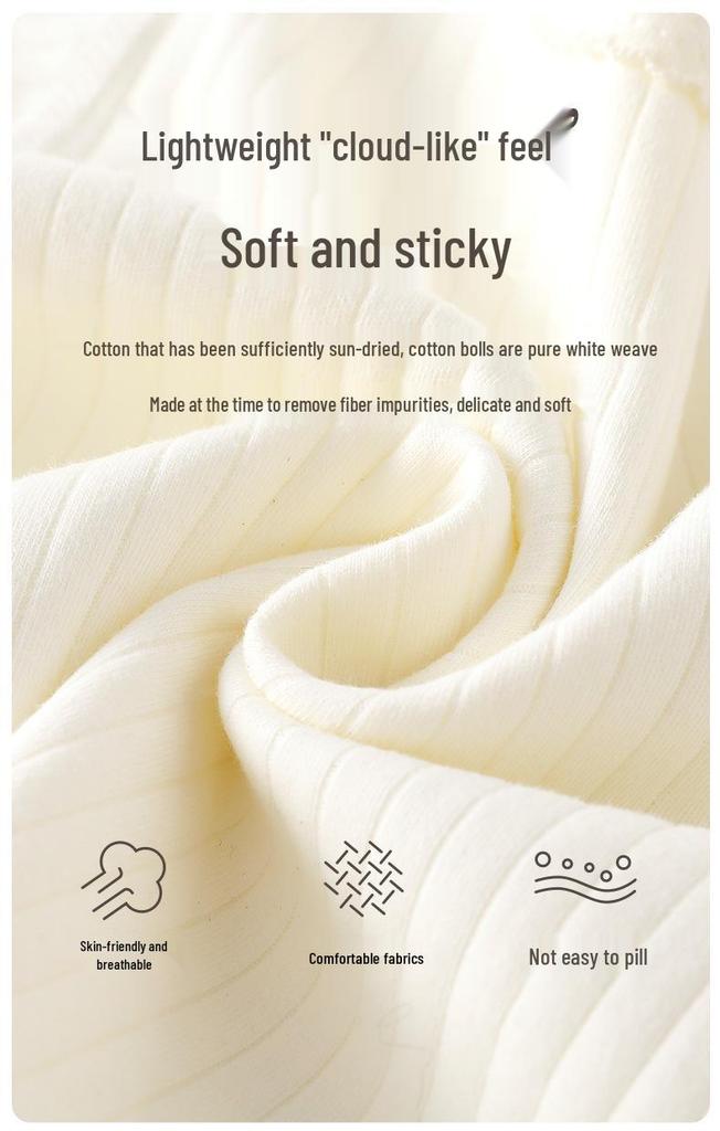 Baby Cotton Knit Lace Home Wear Set - Soft, Skin-Friendly, and Comfortable for Spring and Autumn