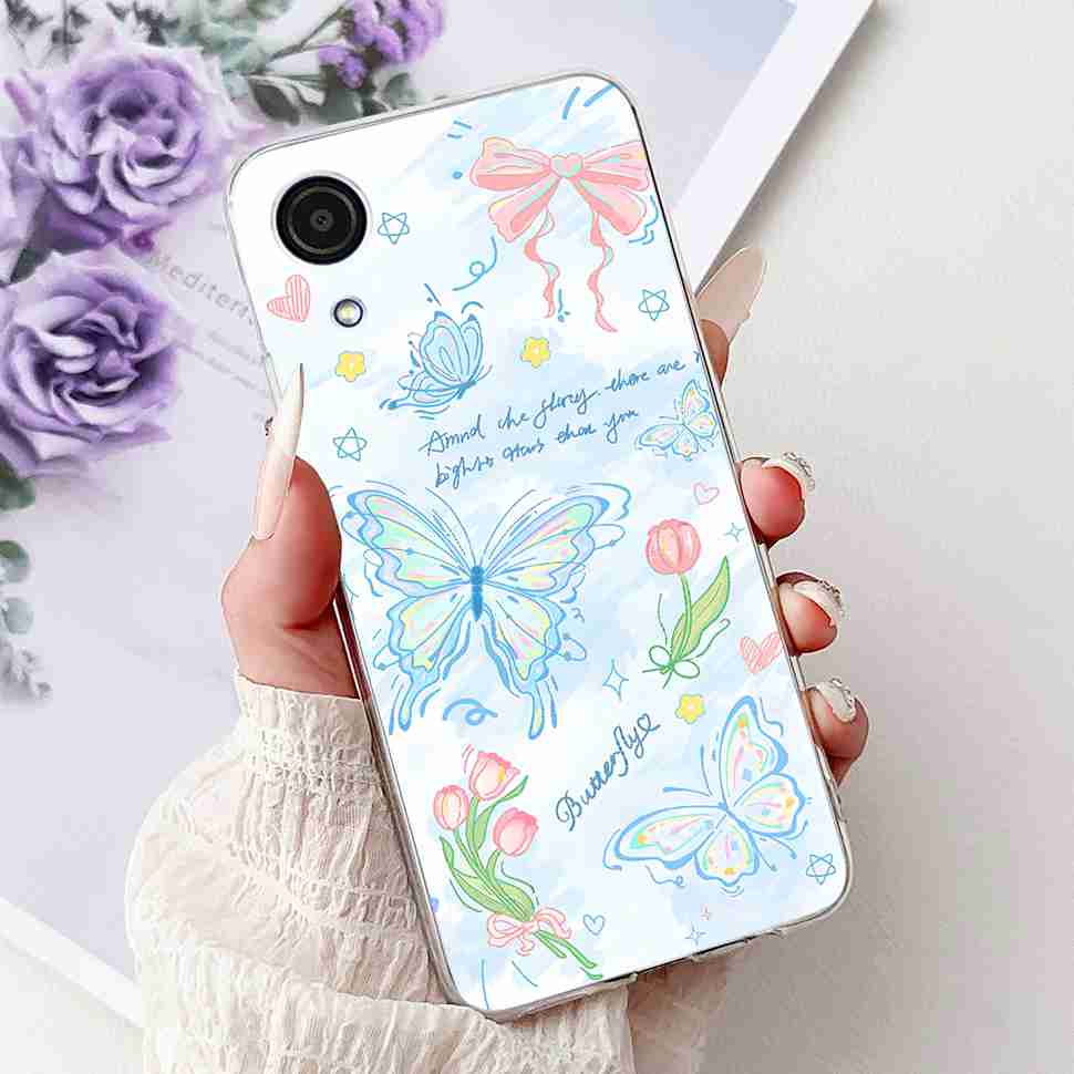 Для Samsung A03 Core Чехол Мягкий Силикон Милый Рисованный Чехол-Крышка с Сердечками Для Samsung Galaxy A03 Core SM-A032F TPU Fundas Capa