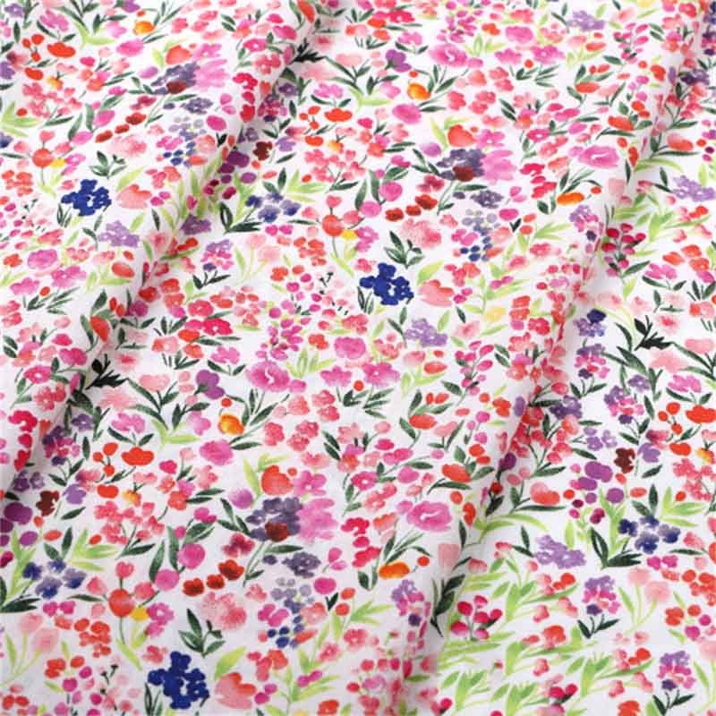 Fresh Printed Light and Thin Skin Friendly Handmade DIY Rich Colors Pure Cotton Floral Print Poplin Fabric Fabric Breathable