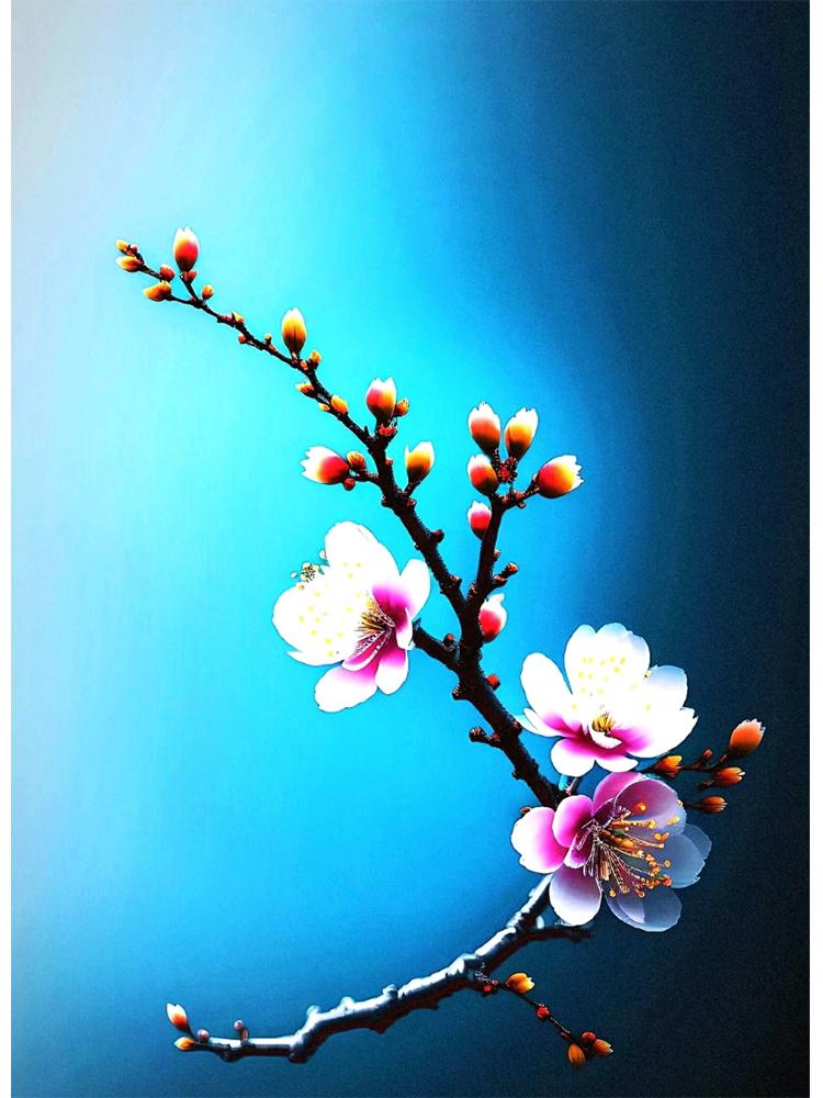 Алмазная картина мозаика цветы серия Rhine Blue One Plum Blossom 5D DIY вышивка крестом украшение для дома