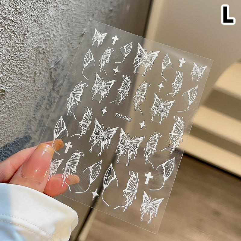 Нарисованная вручную жидкая наклейка для дизайна ногтей в виде бабочки, ультратонкая, прозрачная, декоративная, цветная, самоклеящаяся наклейка