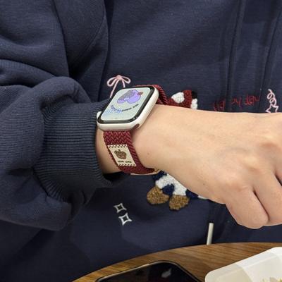 Для Apple Apple Watch 10 Часы С Шапкой Медведь Iwatch 9876Se Нейлоновая Оплетка Магнит