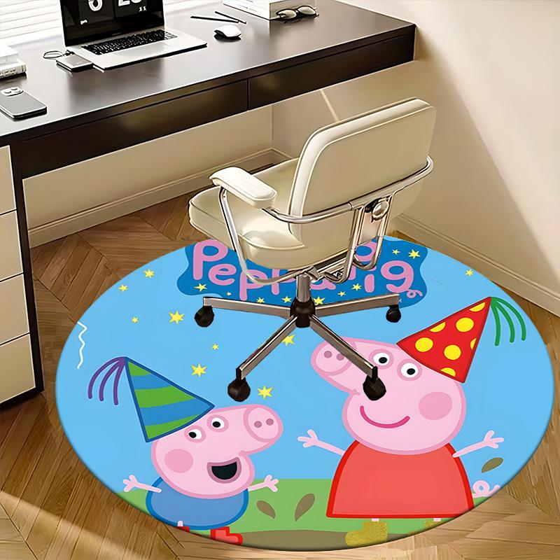 Peppa Pig Party Hat Chair mat Round Rug-Office carpet, Non-slip, Suitable for Living Rooms, Bedrooms decor.1205153a
