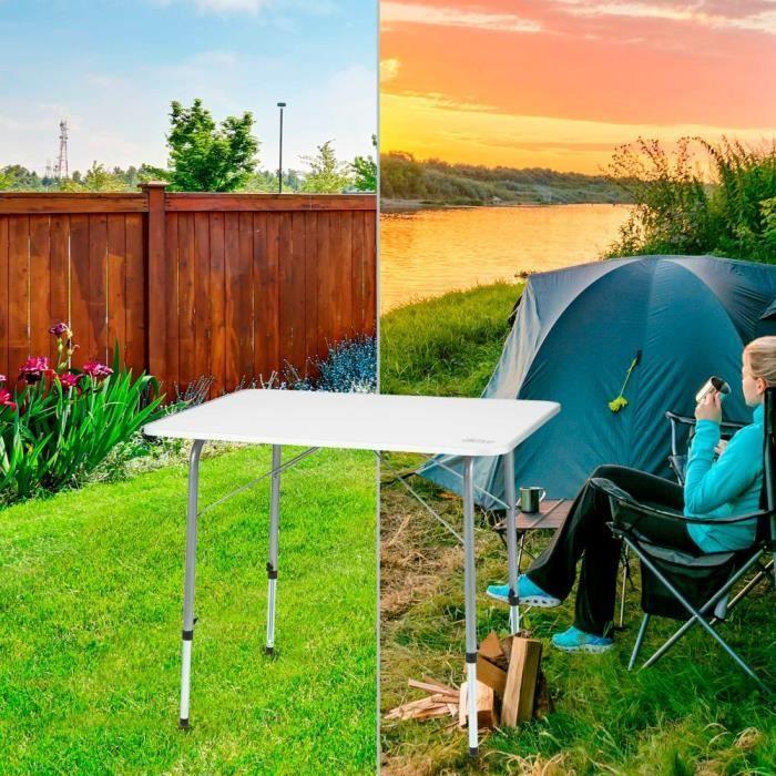 Table de camping pliante réglable en hauteur Aktive Camping