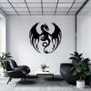 1 Piece Black Metal Dragon Silhouette Wall Art, Modern Interior Decor, Home Decor, Fantasy Themed Wall Hanging