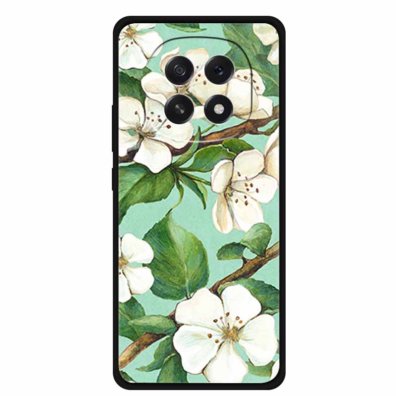 For Oppo A5 5G Phone Case 3D Relief Emboss Flowers Back Cover Black TPU Silicone Soft Case For Oppo A 5 PKQ110 Cases 6.7" Fundas
