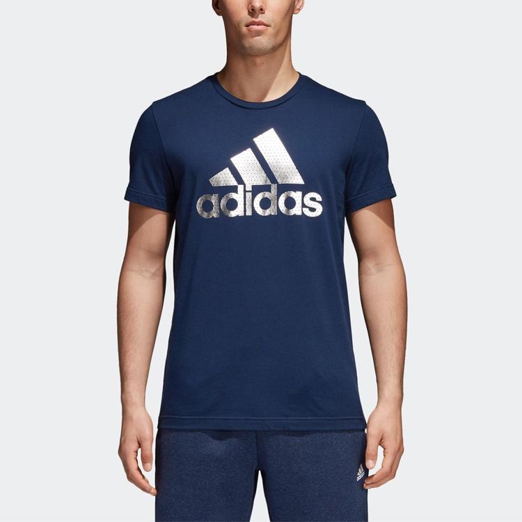 Мужская синяя спортивная футболка с коротким рукавом adidas CV4508