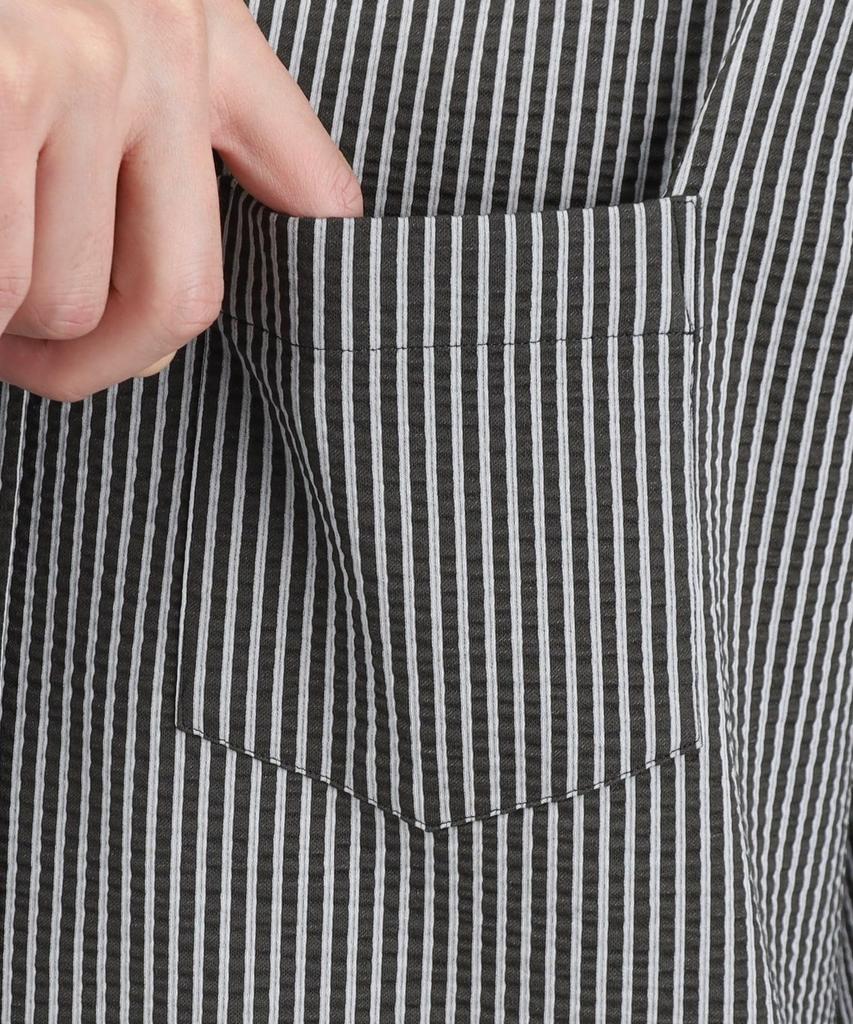 Takeo Kikuchi Повседневная антибактериальная и всесезонная трикотажная рубашка из сирсакера светло-бежевого цвета, размер 03 07081506, устойчивая к запаху, рубашка, мужская, (051), (L),