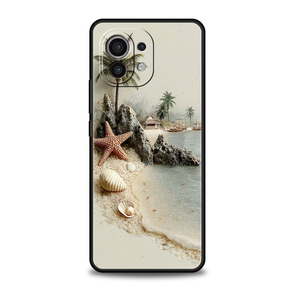 Ocean Coastal Seashell Seaweed Phone Case Cover for Xiaomi Mi 17 15 14 13 12 11 Ultra 15T 14T 13T 12T 11T Pro Lite 5G Soft TPU