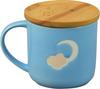 MOOMIN "Milky" Mug with Lid and Wooden Coaster, Large, 350ml, Blue, MM8401-11C