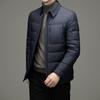 Новая осенне-зимняя мужская деловая куртка на гусином пуху, простая куртка с лацканами, теплая куртка на гусином пуху