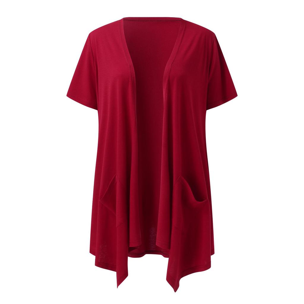 Женский однотонный кардиган с короткими рукавами в европейском и американском стиле 2023 года