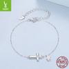 S925 Sterling Silver Starlight Cross Bracelet, Cross-Border Simple Star Bracelet Jewelry.