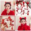 Red Hairband New Year Hair Band Tassel Chinese Style Headdress Cute Red Bow Headband Prom Props