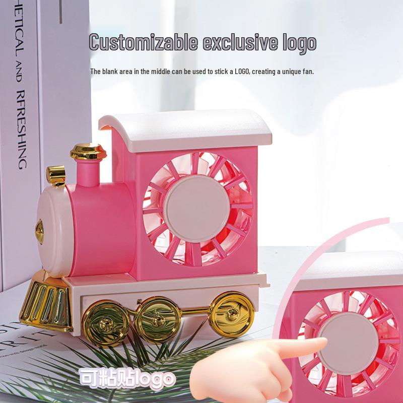 Summer Cartoon Train USB Rechargeable Portable Desktop Fan Toy