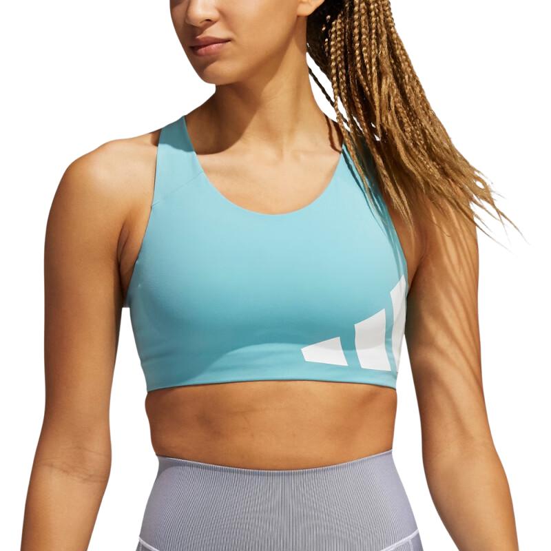 adidas Спортивный бюстгальтер для фитнеса высокой интенсивности, женское нижнее белье, светло-голубой GR8206