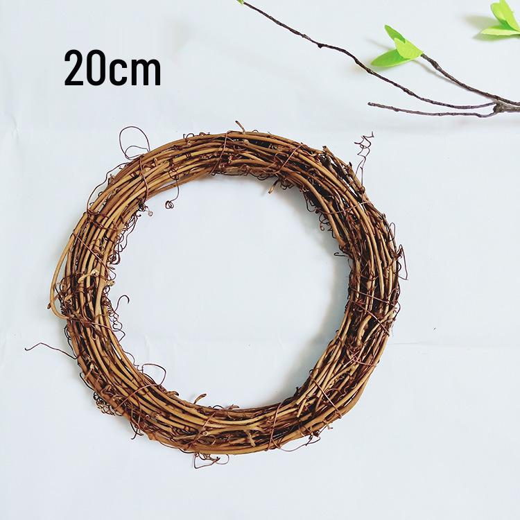 DIY Rattan Hoop Floral Wreath - Handmade Door Décor with Dried Flowers for American Country Christmas