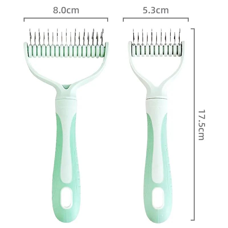 Professional Pet Grooming Brush Detangling Comb For Cats And Dogs Stainless Steel Teeth Deshedding Tool Gentle Hair Remover For Shedding Control