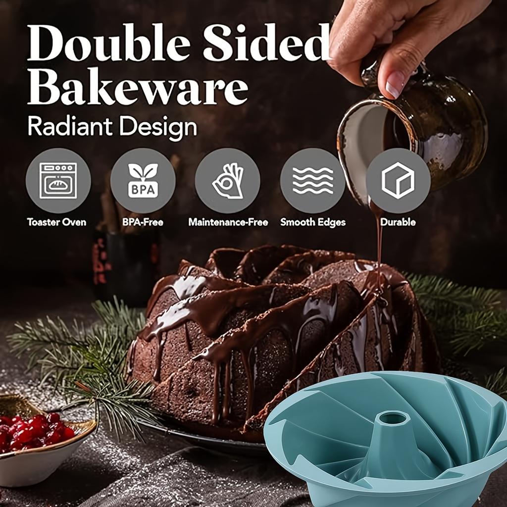 1 шт. Силиконовая форма для кекса Bundt, пищевая антипригарная форма для торта, форма для торта Cyclone, силиконовая шифоновая форма для выпечки, принадлежности для выпечки, кухонные принадлежности