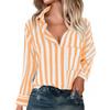 Женская полосатая рубашка на пуговицах с длинным рукавом, повседневная рубашка