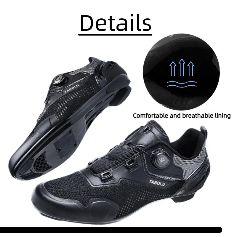 Cycling Shoes for Men & Women - Mountain Bike Shoes with Rotating Buckle Lacing Breathable Mesh Anti-Slip Nylon Sole MTB