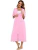 2024 Spring/Summer Comfortable Maternity Nightgown: Casual Loose Fit, Three-Quarter Sleeves, Large Size Pajamas