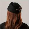 Women's Temperament Mesh Top Hat, Wool Felt Hat, British Retro Hat, Fashionable Bow Beret Hat