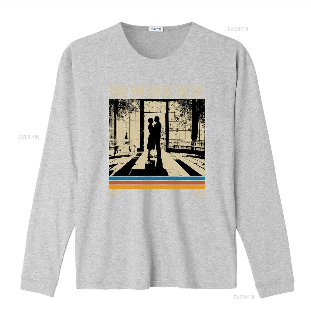 Vintage Retro The Sound of Music Classic Movie Couple Silhouette Print Casual T Shirt vintage Washed Comfortable Versatile