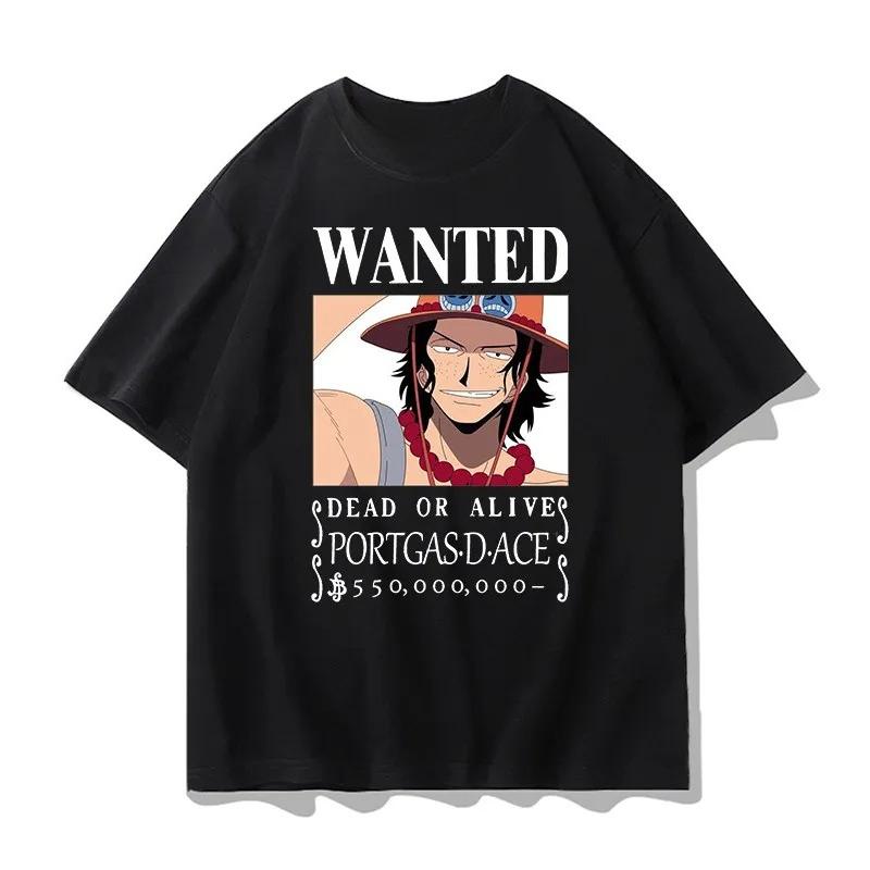 One Piece Printed TShirt Luffy ACE Anime Tee Unisexs 2026 Summer Fashion Oversize Street Casual Y2K Tops Streetwear Clothing
