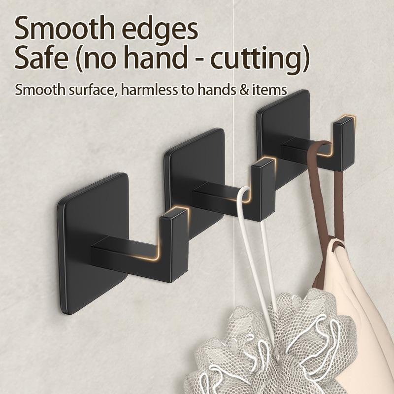 1-4pcs Strong Adhesive Wall Hook Hanging Coat Rack Clothes Hanger Bathroom Towel Holder Kitchen Shower Robe Holder SNJ010