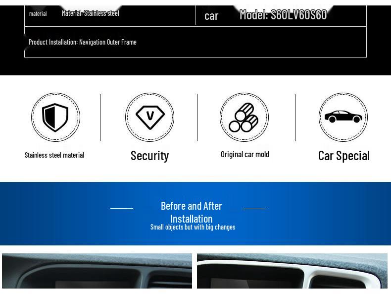 Рамка для украшения навигации Volvo S60L/S60/V60 Аксессуар для интерьера