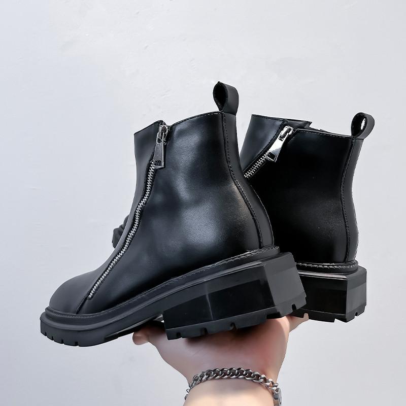 Fashion Boots Men Shoes High Top Zips Casual Shoes Outdoor Fashion Classics Ankle Boots High Slip On Office Work Shoes Men Sneakers