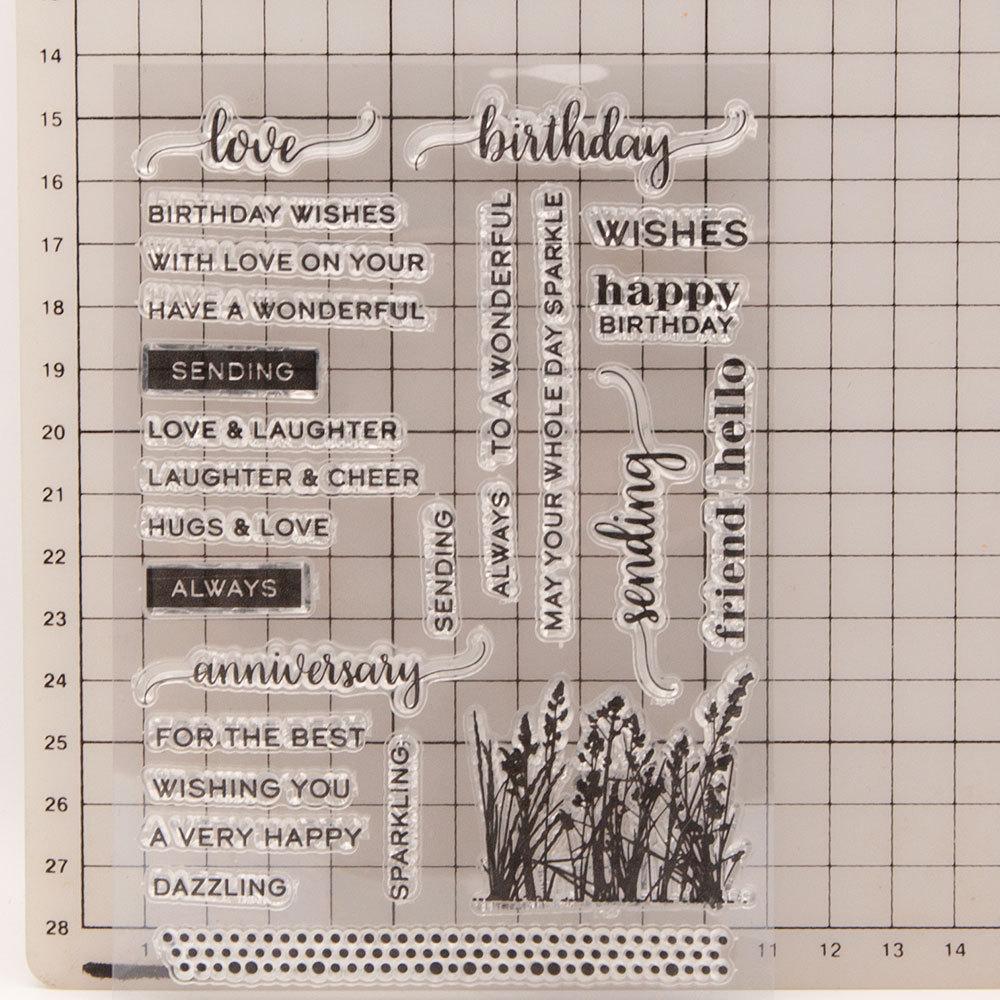 Christmas Birthday Greeting Transparent Silicone Clear Stamps DIY Scrapbooking Album Paper Card Best Wishes Word Letter