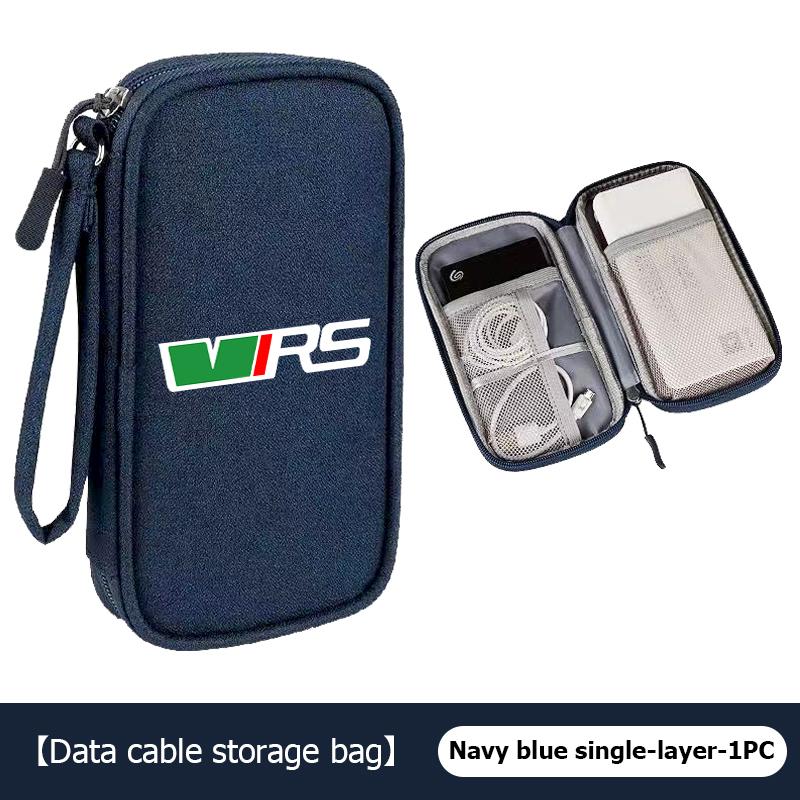 rjhwp8 Car Styling Digital Storage Bag Oxford Cloth Cable Tools Travel Purse For Skoda Kodiaq Fabia Kamiq Karoq Octavia 2 3 Rapid Scala