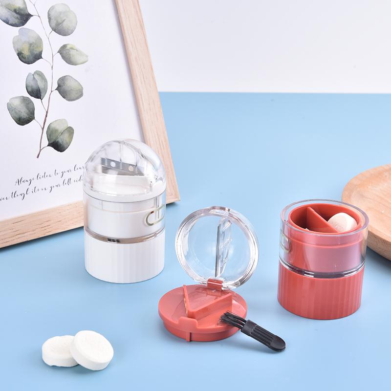 4 In 1 4 Layer Portable Tablet Grinder Pill Cutter Medicine Splitter Box