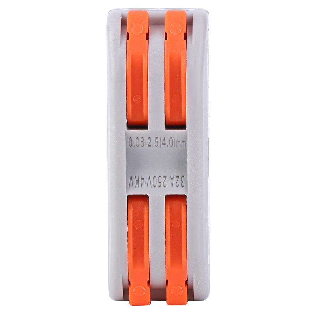 10PCS PCT22 Color Button Wire Connector 2in2out Quick Terminal Block for Wiring ClipMonochrome
