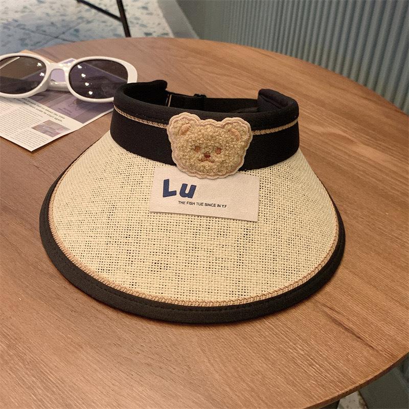 Bear cute children's sun hat summer sun hat niche empty top boys and girls baby sun hat sun hat