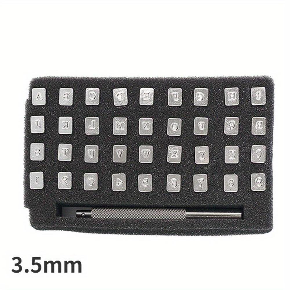 Набор из 37 предметов для штамповки цифр и букв на коже 3,5 мм/6,5 мм Инструмент для кожевенного ремесла Набор штампов-дыроколов своими руками