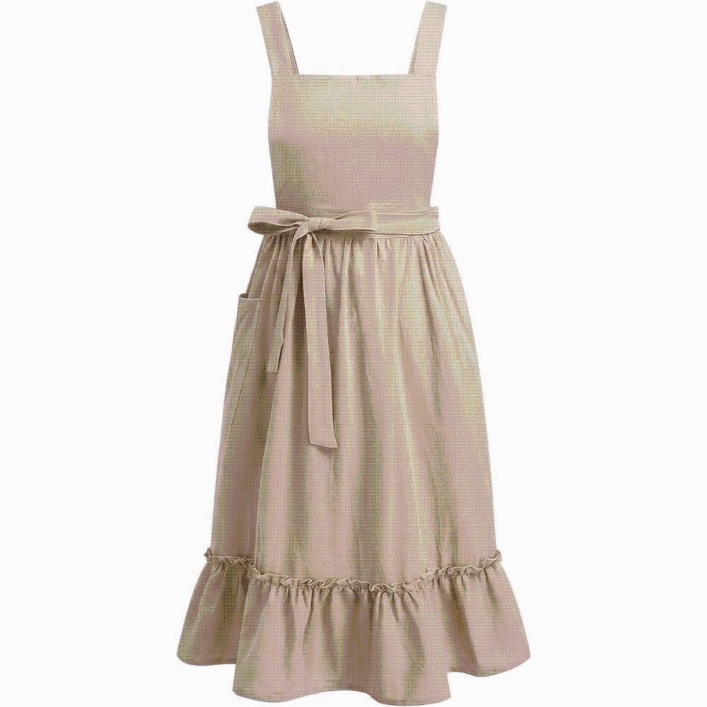 Solid Color Retro European Apron Vintage Baking Apron Kitchen Clothes Kitchen Apron Garden Work