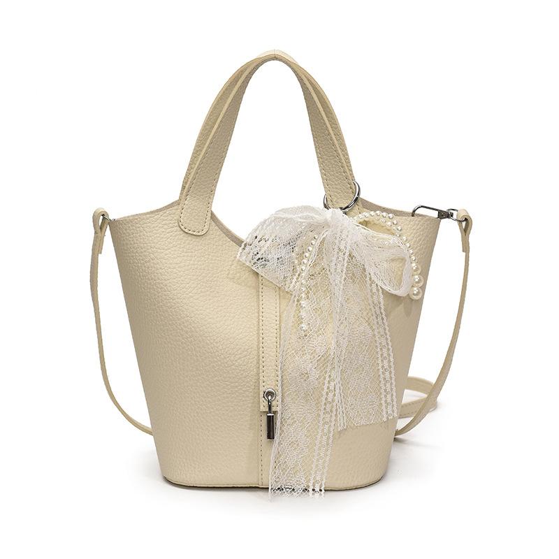 Простой темперамент узор личи портативная сумка-ведро повседневная легкая роскошь однотонная высококлассная сумка-мессенджер сумка женская